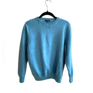 Turtleson Golf Extra Fine Merino Wool Blue Crewneck Sweater Men Medium